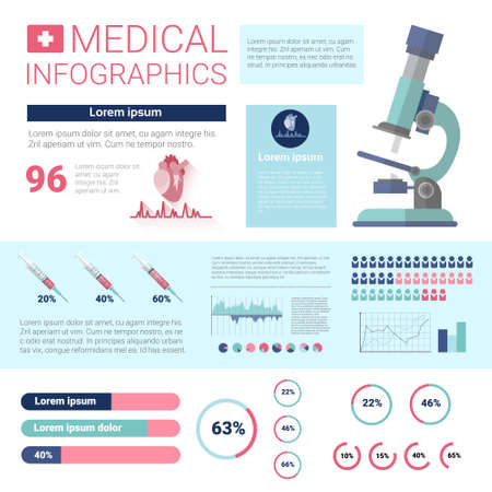 Health Medicine Infographics Information Banner With Copy Space Vector Illustrationのイラスト素材