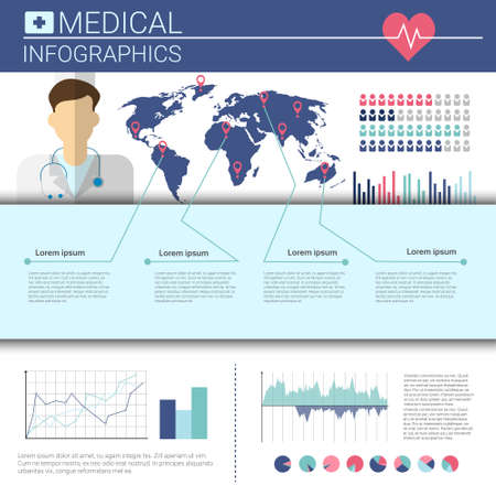 Health Medicine Infographics Information Banner With Copy Space Vector Illustrationのイラスト素材