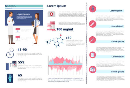 Health Medicine Infographics Information Banner With Copy Space Vector Illustrationのイラスト素材