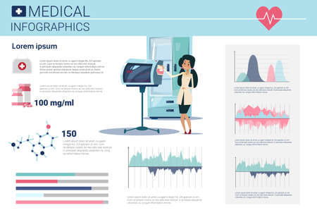Health Medicine Infographics Information Banner With Copy Space Vector Illustrationのイラスト素材