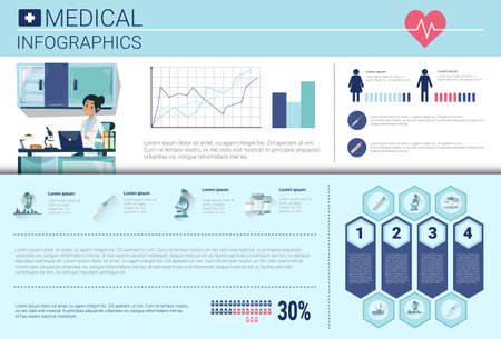 Health Medicine Infographics Information Banner With Copy Space Vector Illustrationのイラスト素材