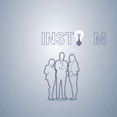 Business People Group Silhouette Brainstorming Executives Team Businesspeople Teamwork Concept Vector Illustrationのイラスト素材