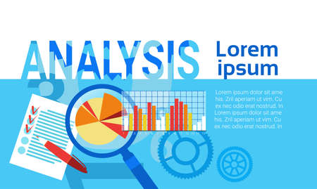 Analysis Data Statistics Finance Graph Financial Business Chart Flat Vector Illustrationのイラスト素材