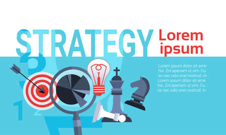 Business Concept Successful Strategy Planning, New Idea Development Flat Vector Illustrationのイラスト素材