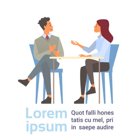 Business Man And Woman Talkingのイラスト素材