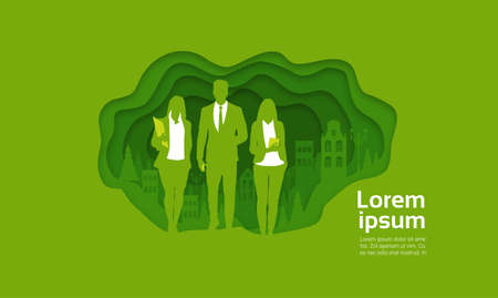 Silhouette Businesspeople Group Business Man And Woman Team Vector Illustrationのイラスト素材