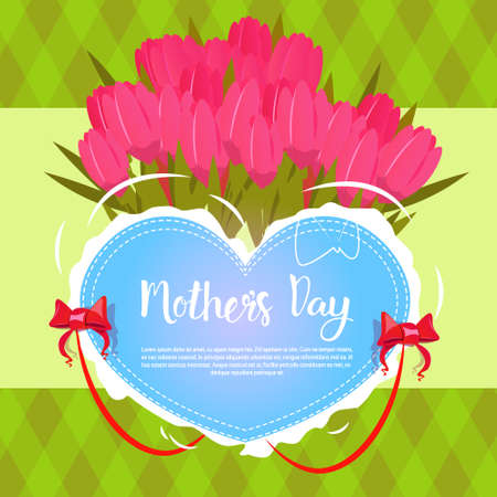 Happy Mother Day, Spring Holiday Greeting Card Banner Flat Vector Illustrationのイラスト素材