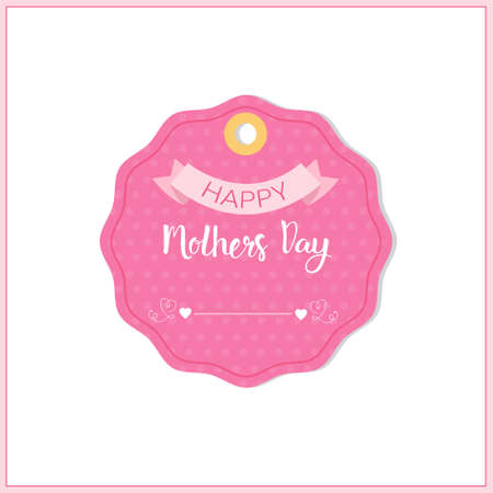 Happy Mother Day, Spring Holiday Greeting Card Logo Flat Vector Illustrationのイラスト素材