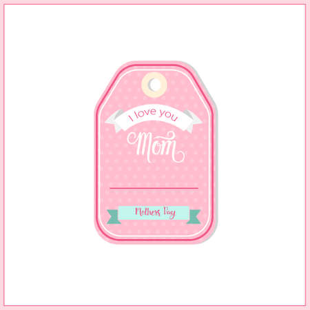 Happy Mother Day, Spring Holiday Greeting Card Logo Flat Vector Illustrationのイラスト素材