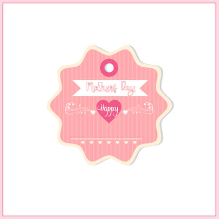 Happy Mother Day, Spring Holiday Greeting Card Logo Flat Vector Illustrationのイラスト素材