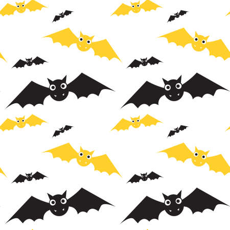 Bats Seamless Pattern Halloween Style Vector Illustrationのイラスト素材