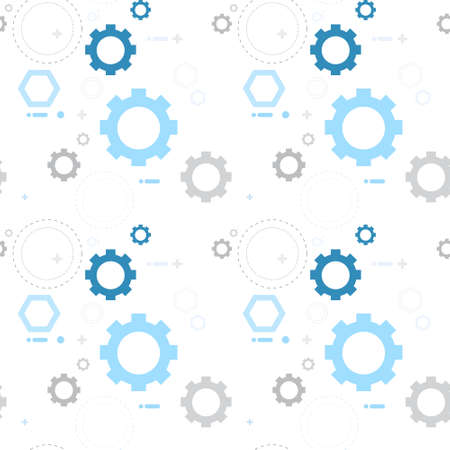 Cog Wheel Gear Seamless Pattern Vector Illustrationのイラスト素材