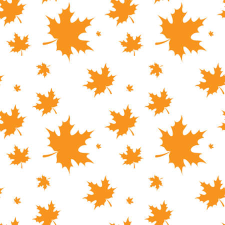 Yellow Maple Leaf Autumn Seamless Pattern Vector Illustrationのイラスト素材