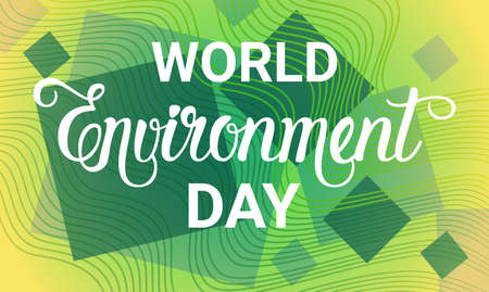 World Environment Day Ecology Protection Holiday Greeting Card Flat Vector Illustration