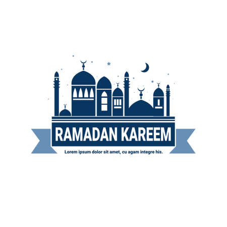Ramadan Kareem Muslim Religion Holy Month Flat Vector Illustrationのイラスト素材