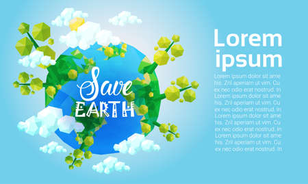 World Environment Day Ecology Protection Holiday Greeting Card Flat Vector Illustrationのイラスト素材