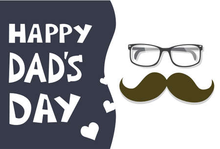 Happy Father Day Family Holiday Greeting Card Flat Vector Illustrationのイラスト素材