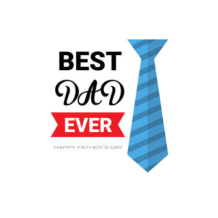 Happy Father Day Family Holiday Greeting Card Retro Poster Flat Vector Illustrationのイラスト素材