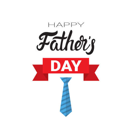 Happy Father Day Family Holiday Greeting Card Retro Poster Flat Vector Illustrationのイラスト素材