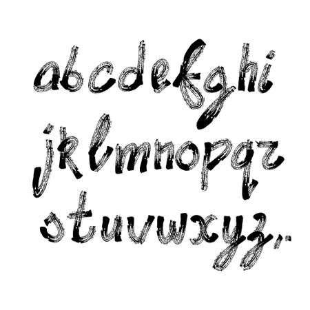 Alphabet Letters Collection Text Black Lettering Set Over White Background Vector Illustrationのイラスト素材