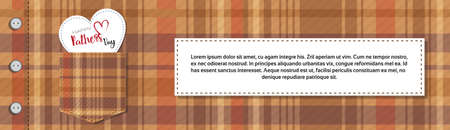 Happy Father Day Family Holiday, Retro Greeting Card With Copy Space Flat Vector Illustrationのイラスト素材