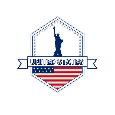 United States Flag Independence Day Holiday 4 July Banner Retro Greeting Card Flat Vector Illustrationのイラスト素材