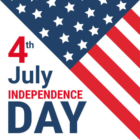 United States Flag Independence Day Holiday 4 July Banner Flat Vector Illustrationのイラスト素材