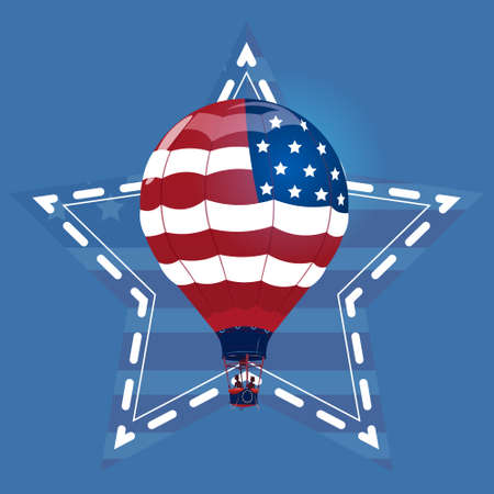 United States Independence Day Holiday 4 July Banner Greeting Card Flat Vector Illustrationのイラスト素材