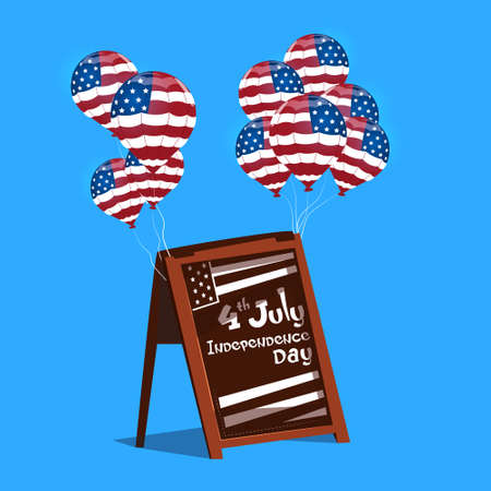 United States Independence Day Holiday 4 July Banner Greeting Card Flat Vector Illustrationのイラスト素材