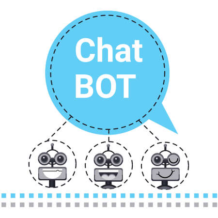 Free Chat Bot, Robot Virtual Assistance Element Of Website Or Mobile Applications, Artificial Intelligence Concept Vector Illustrationのイラスト素材