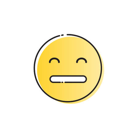 Yellow Cartoon Face Sad Negative People Emotion Icon Vector Illustrationのイラスト素材