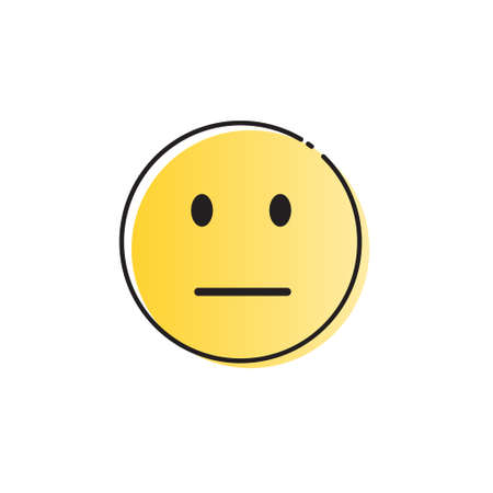 Yellow Cartoon Face Sad Negative People Emotion Icon Vector Illustrationのイラスト素材