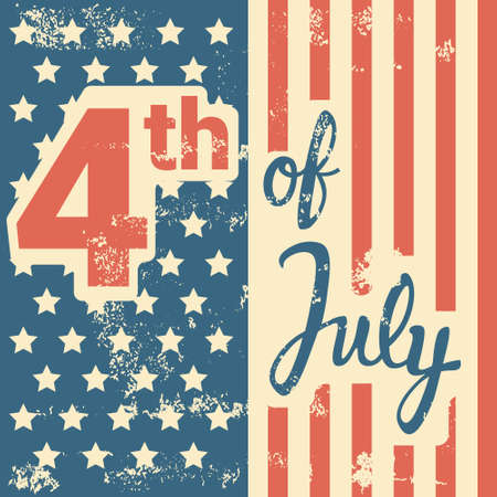 United States Flag Independence Day Holiday 4 July Banner Vector Illustrationのイラスト素材