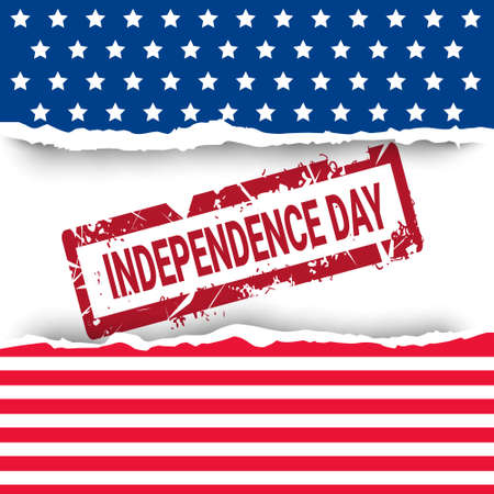 United States Flag Independence Day Holiday 4 July Banner Flat Vector Illustrationのイラスト素材