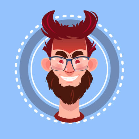 Profile Icon Male Emotion Avatar, Man Cartoon Portrait Angry Face Flat Vector Illustrationのイラスト素材