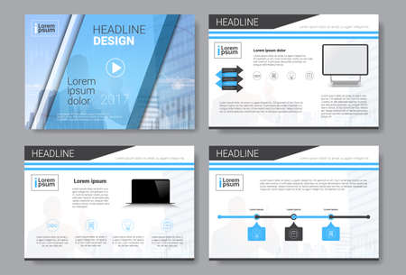 Template Design Brochure, Annual Report, Magazine, Poster, Corporate Presentation, Portfolio, Flyer Set With Copy Space Vector Illustrationのイラスト素材
