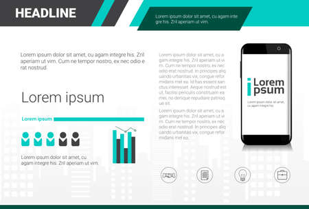 Template Design Brochure, Annual Report, Magazine, Poster, Corporate Presentation, Portfolio, Flyer With Copy Space Vector Illustrationのイラスト素材