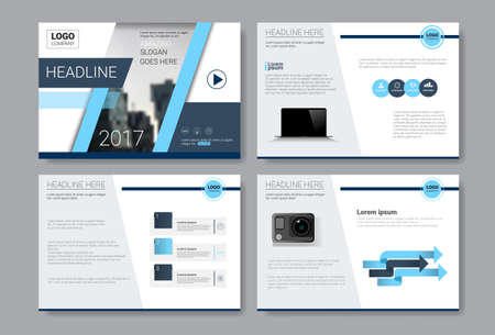 Template Design Brochure, Annual Report, Magazine, Poster, Corporate Presentation, Portfolio, Flyer Set With Copy Space Vector Illustrationのイラスト素材