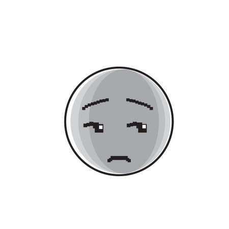 Sad Cartoon Face Negative People Emotion Icon Vector Illustrationのイラスト素材