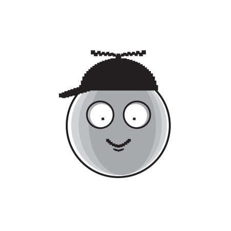 Smiling Cartoon Face Little Baby Boy Child Positive People Emotion Icon Vector Illustrationのイラスト素材