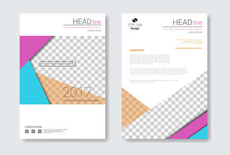 Template Design Brochure Set, Annual Report, Magazine, Poster, Corporate Presentation Collection, Portfolio, Flyer With Copy Space Vector Illustrationのイラスト素材