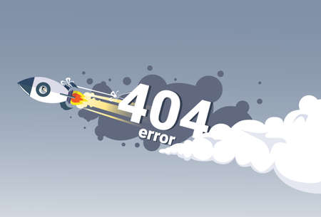 404 Not Found Error Message Internet Connection Problem Concept Banner Flat Vector Illustrationのイラスト素材