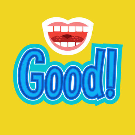 Good Sticker, Chat Message Label Icon Colorful Banner Vector Illustrationのイラスト素材