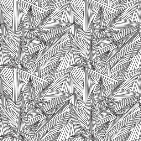 Seamless Black And White Pattern Zentangle Design Vector Illustrationのイラスト素材