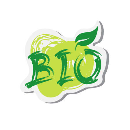 Eco Friendly Organic Natural Bio Product Web Icon Green Logo Flat Vector Illustrationのイラスト素材