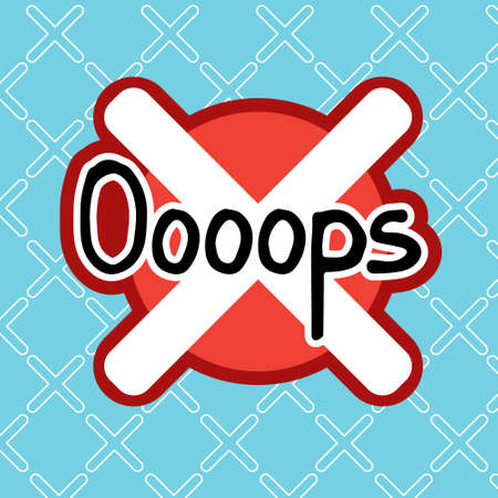 Oooops Sticker Social Media Network Message Badges Design Vector Illustrationのイラスト素材