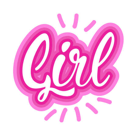 Sticker For Girls Social Media Network Message Badges Design Vector Illustrationのイラスト素材
