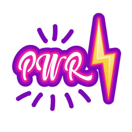 PWR Sticker Social Media Network Message Badges Design Vector Illustrationのイラスト素材