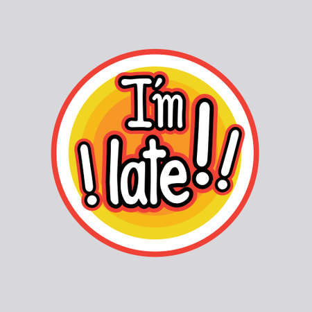 Late Sticker Social Media Network Message Badges Design Vector Illustrationのイラスト素材