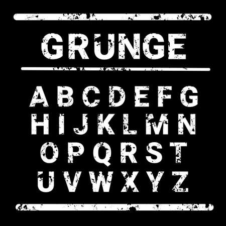 Alphabet Grunge Letters Collection Text Lettering Set Vector Illustrationのイラスト素材